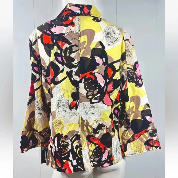RQT Floral Print Lightweight Jacket 3/4 Sleeve Multicolor Sz XL - Picture 5 of 7